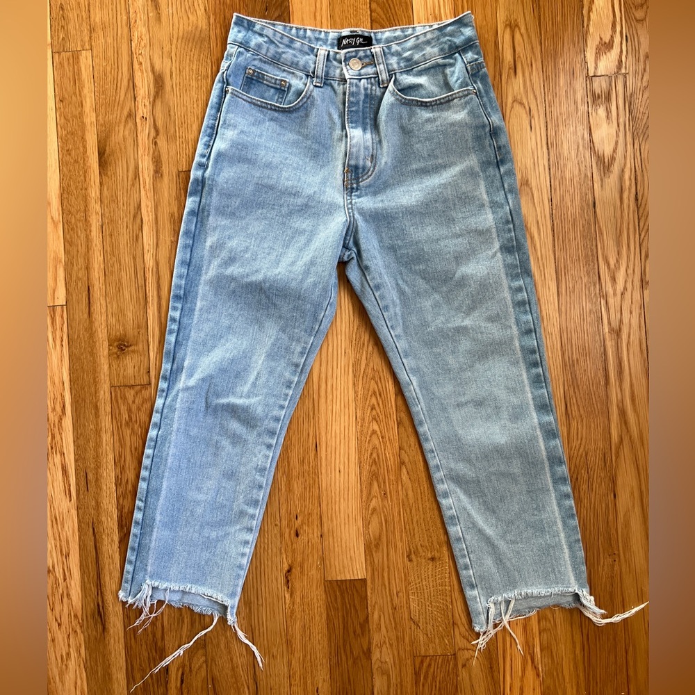 Nasty Gal Cropped Raw hem Denim Jeans UK 6 US 2 NWOT